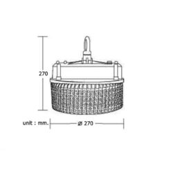 ความสูง ความกว้าง โคมไฮเบย์ LED (HBA) 150W (เดย์ไลท์) BEC